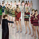 Designer Sonia Rykie is applauded by her models after her Spring/Summer 2001 ready to wear collection in Paris, October 12, 2000. Fashion week ends October 14.
